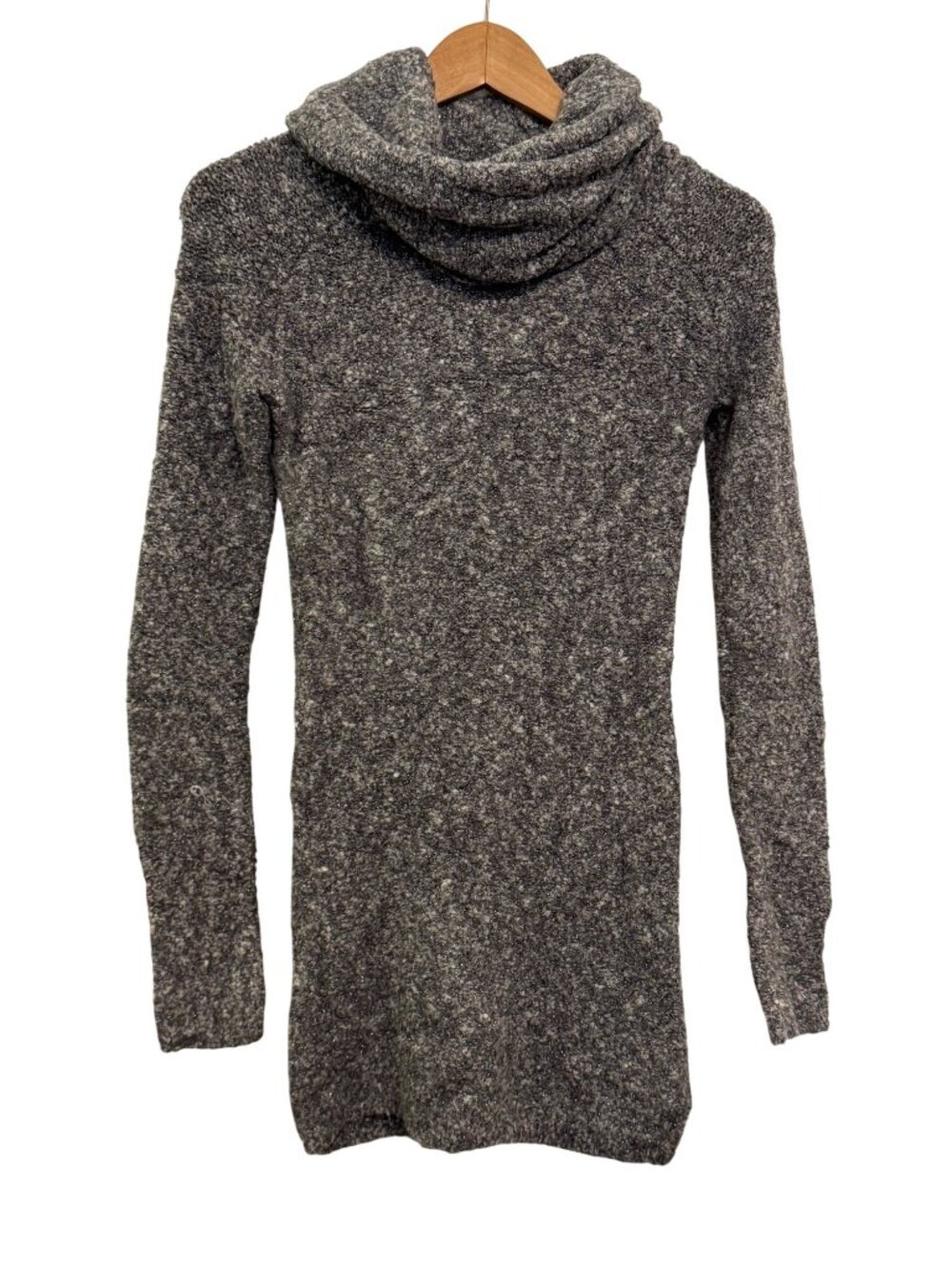 Moda International Gray Boucle Cowl Neck Sweater Dress XS
